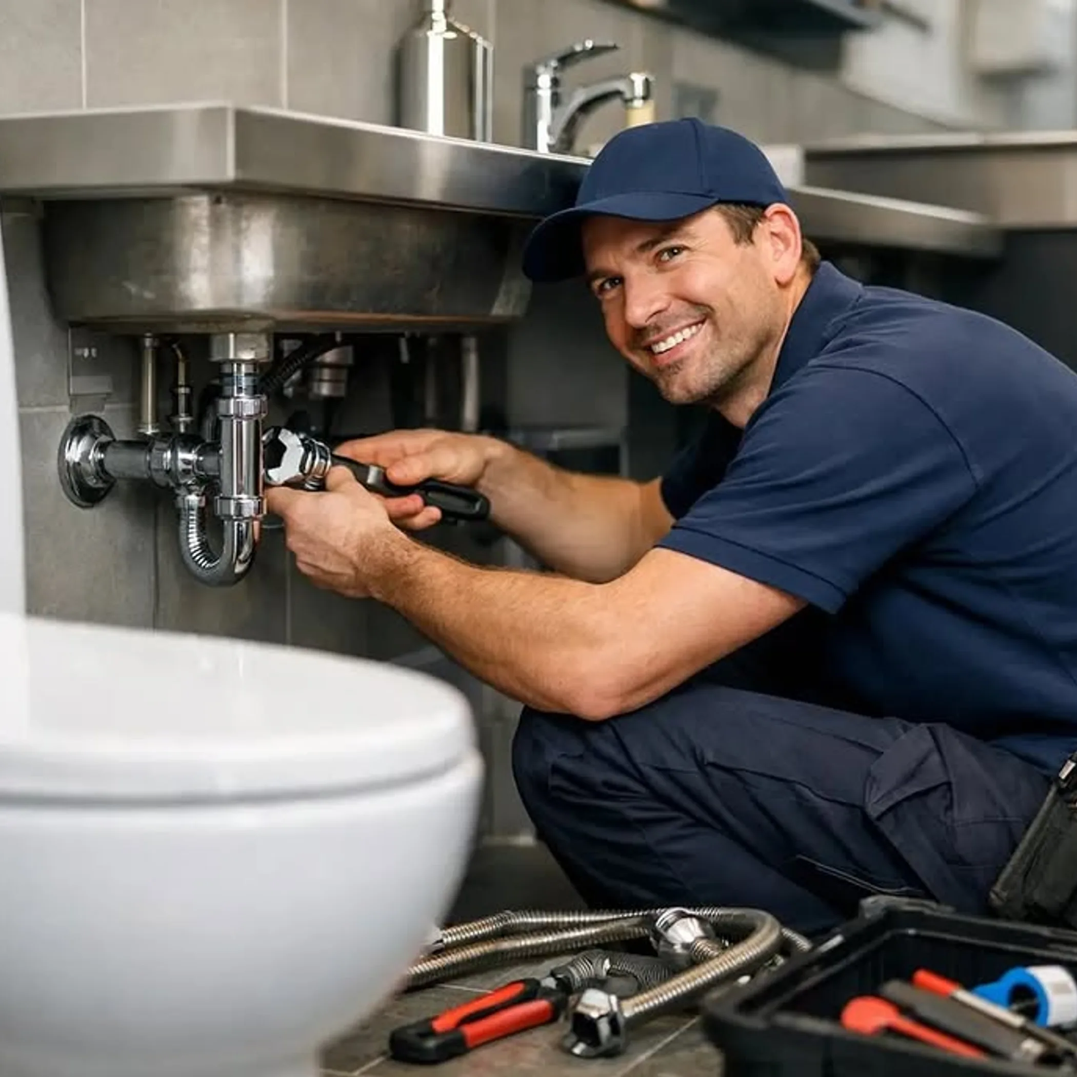 plumber handling a plumbing repair