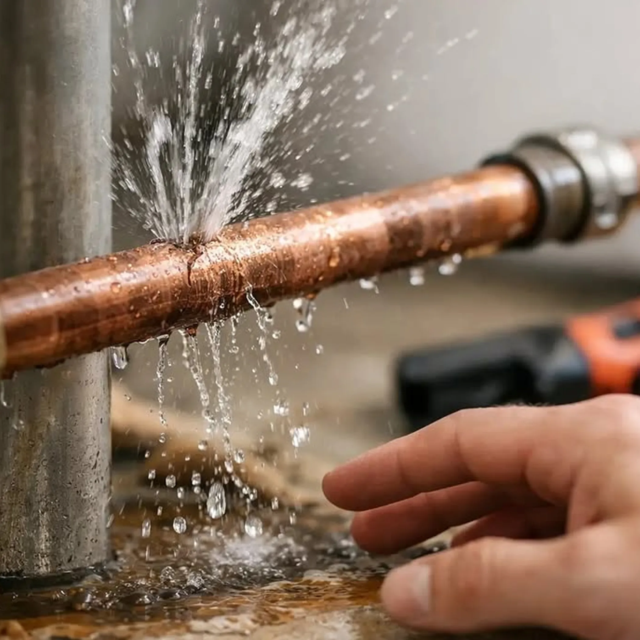 clearly depicted plumbing emergency