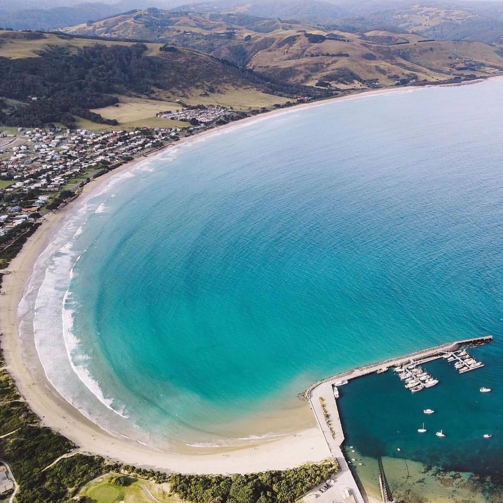 victorian coastal beach and marina